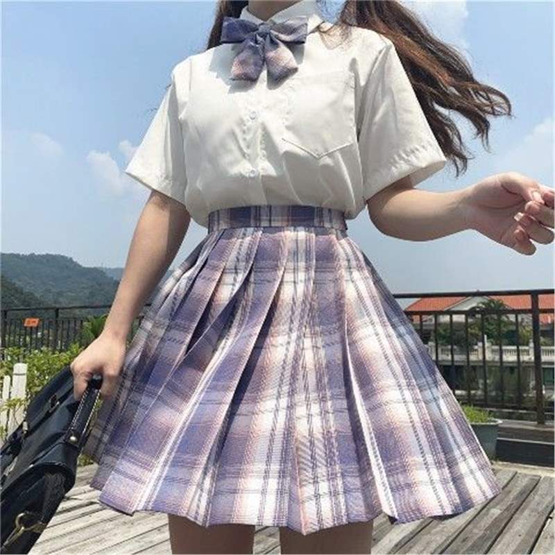 Children'S Jk Uniform Suit 12-Year-Old Cute Girl White Skirt Top Navy Style Sailor Suit Short-Sleeved Summer - Image 1